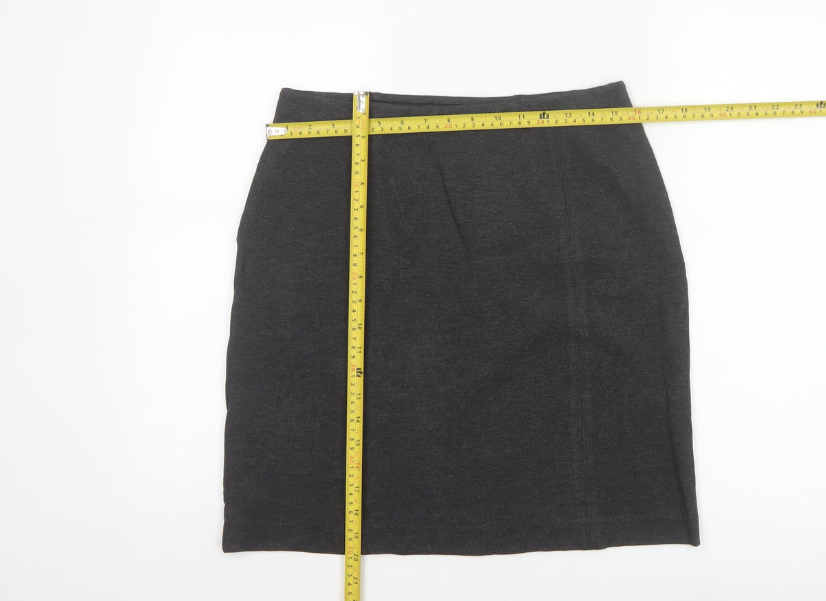 Marks & Spencer Women’s Grey UK 10 Stretch Pencil Knee Length Skirt