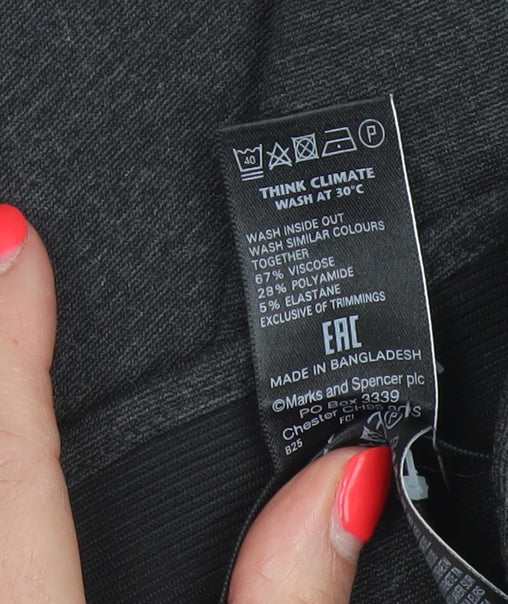 Marks & Spencer Women’s Grey UK 10 Stretch Pencil Knee Length Skirt