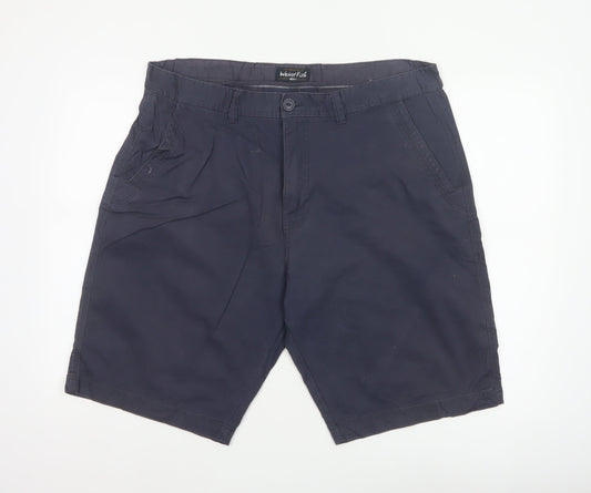 Weird Fish Men's Blue Size 40 Chino Shorts Organic Cotton