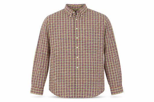 Lands' End Men’s Multicoloured Check Button-Down Shirt M Regular