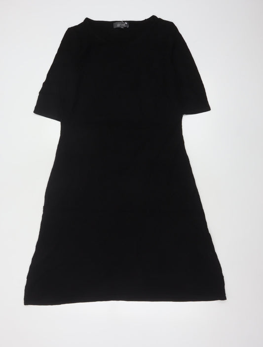 Per Una Women Black Size 12 Long Fit & Flare Knit Dress