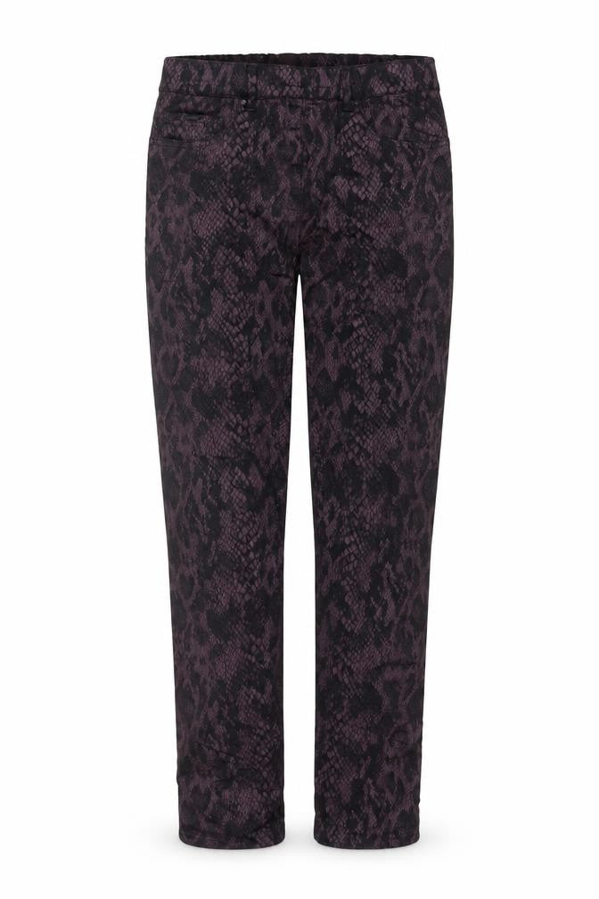 LauRie Women’s Purple Snake Print Skinny Stretch Trousers UK 8