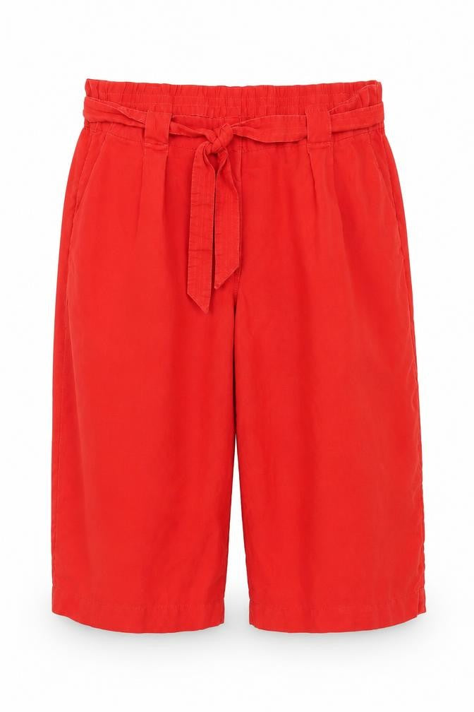Marks & Spencer Women's Red Size 24 Paperbag Linen Trousers