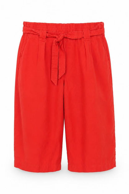 Marks & Spencer Women's Red Size 24 Paperbag Linen Trousers