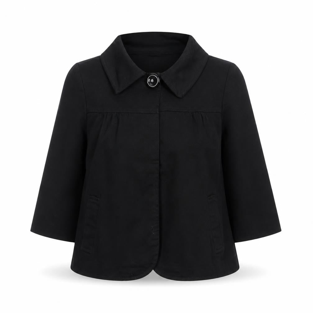 Ingredients Women’s Black Size 8 Cotton Blend Collared Jacket