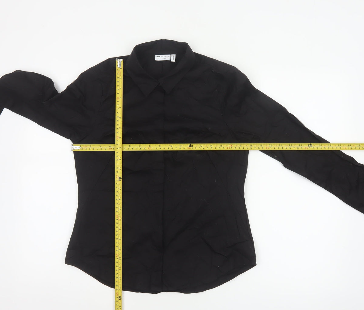 ASOS Design Women’s Black UK 10 Basic Long Sleeve Button-Up Shirt