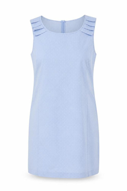 Savida Women Blue Polka Dot Ruffle Sheath Knee Dress UK 18 Cotton