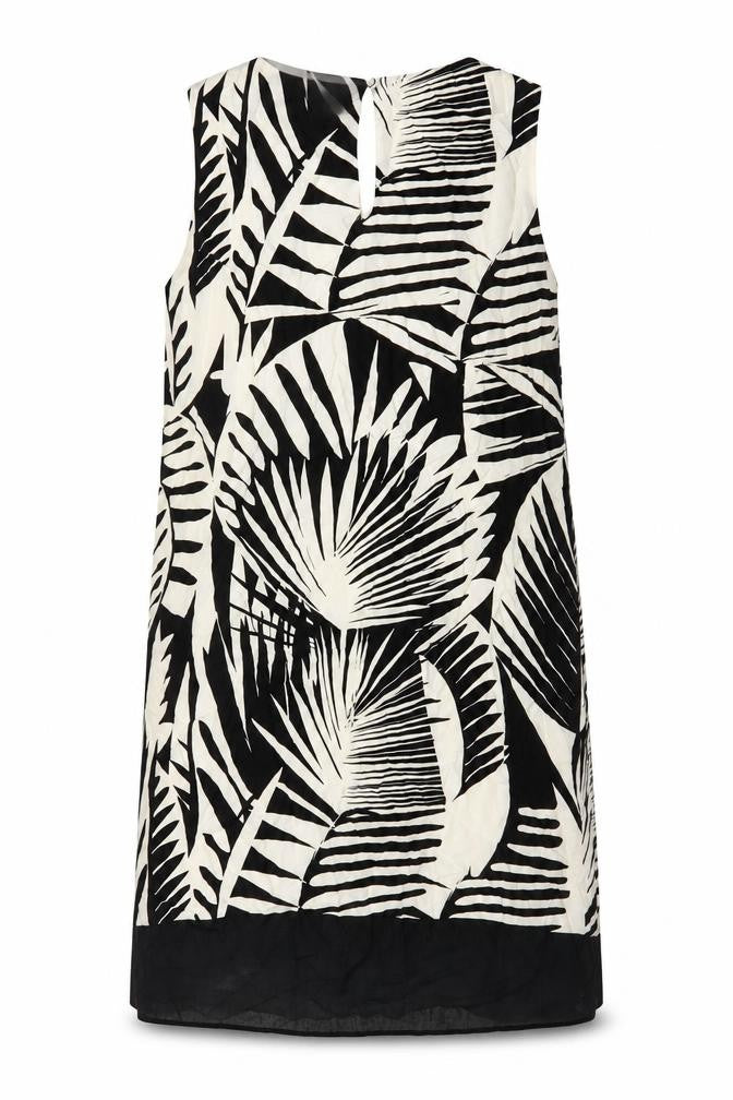 Roman Petite Women Black Ivory UK 14 Shift Knee Length Tropical Dress