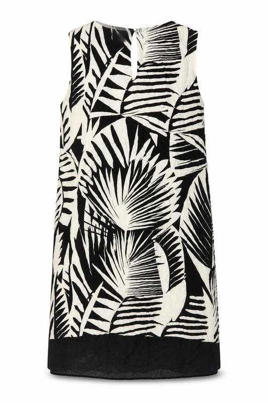 Roman Petite Women Black Ivory UK 14 Shift Knee Length Tropical Dress
