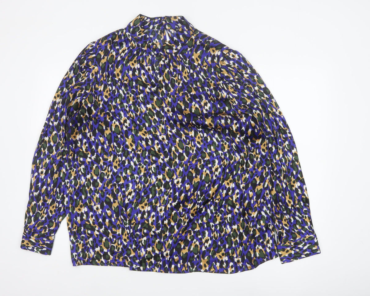 Marks & Spencer Women Multicoloured Leopard Print Blouse UK 22