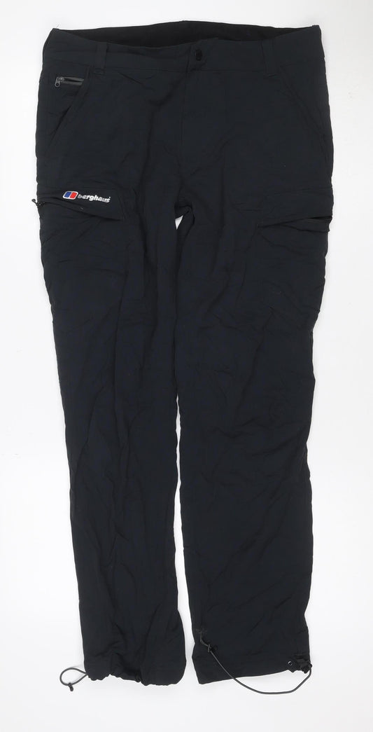 Berghaus Mens Black UK 32 Hiking Pants Lined Adjustable Waist