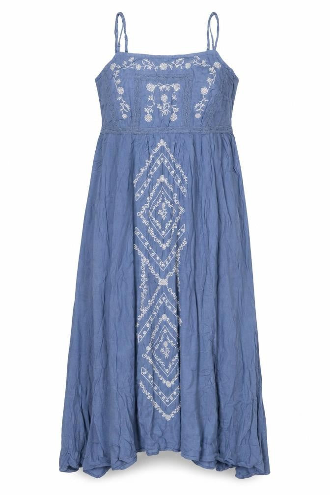 Marks & Spencer Women’s Blue UK 16 Bohemian Floral Embroidered Maxi Dress