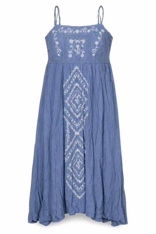 Marks & Spencer Women’s Blue UK 16 Bohemian Floral Embroidered Maxi Dress