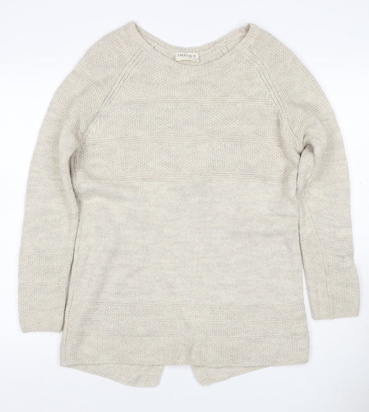 M&S Indigo Women’s Ivory UK 10 Wool Blend Tunic Jumper