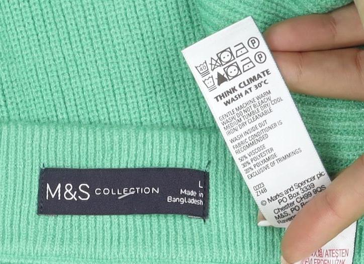 Marks & Spencer Collection Women Green L Knit Straight Pencil Mini Skirt