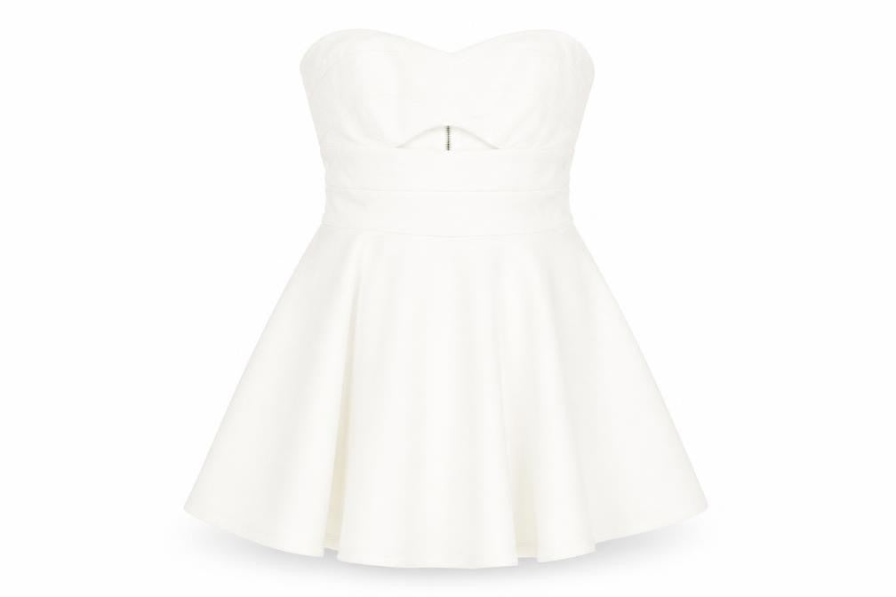 Aniye By Women Ivory UK 10 One Shoulder Fit & Flare Mini Dress