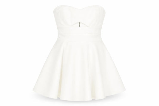 Aniye By Women Ivory UK 10 One Shoulder Fit & Flare Mini Dress