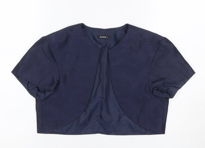 Additional front view of Roman Women Blue UK 12 Cropped Suit Jacket Lined Short Sleeve