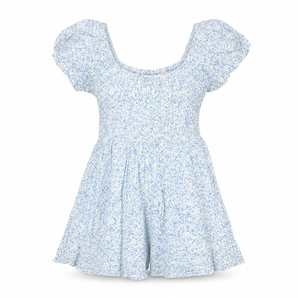 Daisy Street Women Blue Floral Off Shoulder Playsuit Size L Viscose