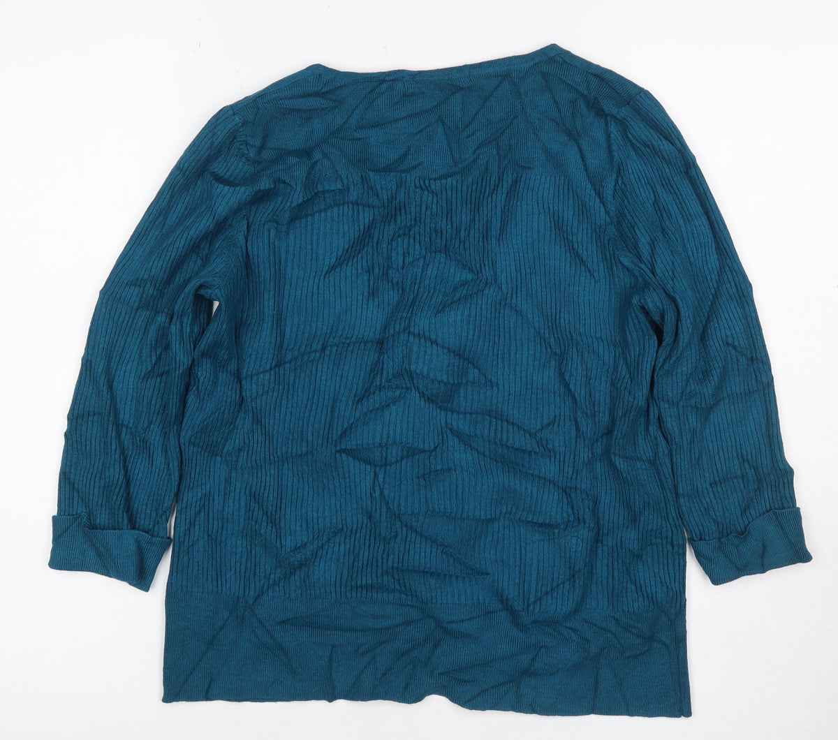 Marks & Spencer Women’s Blue UK 20 Rib Knit Long Sleeve Tunic Jumper