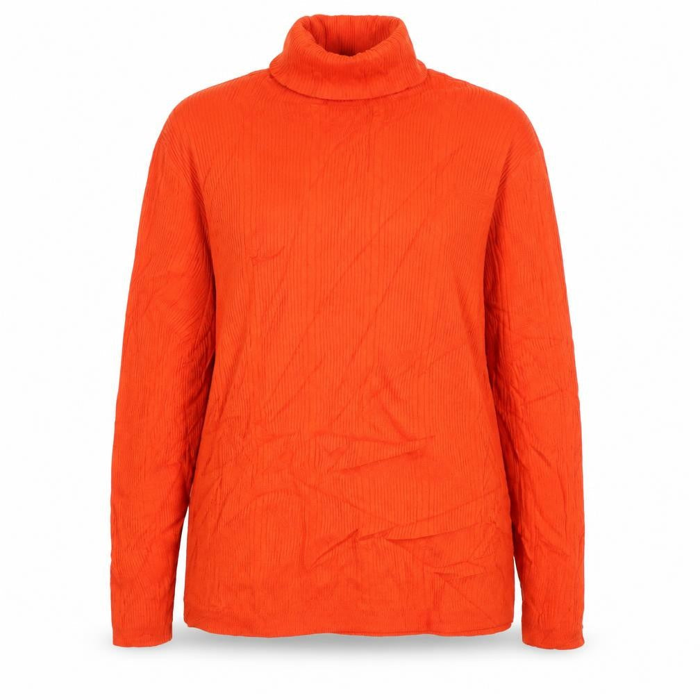 Marks & Spencer Women Orange UK 18 Ribbed Roll Neck Pullover Jumper