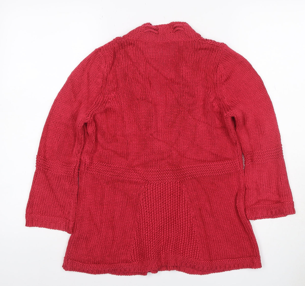 Marks & Spencer Women Red UK 12 Open Cable Knit Cotton Cardigan