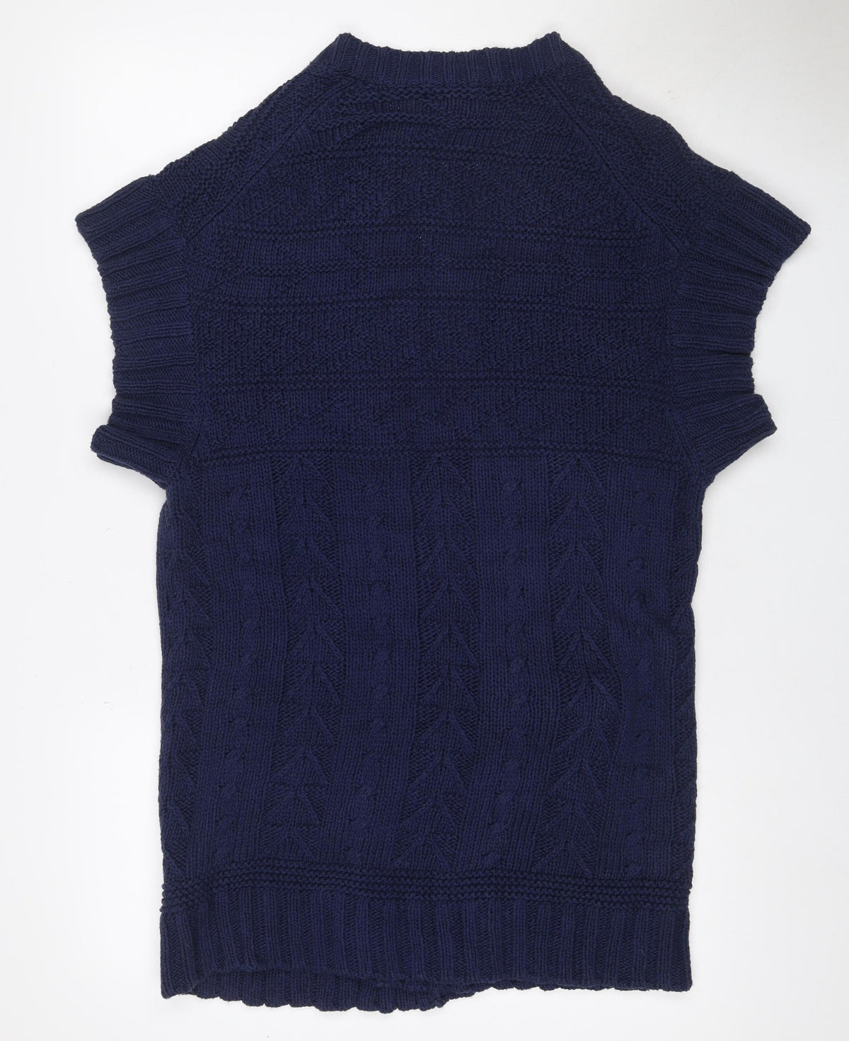 Polo Jeans Ralph Lauren Women Blue L Cable Knit High Neck Vest