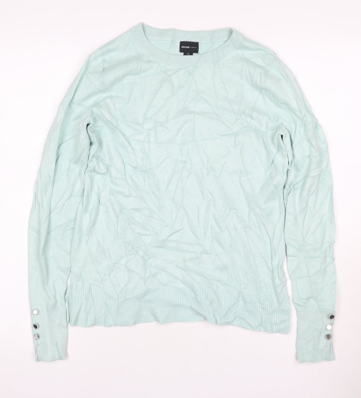 River Island Women Blue Size 10 Lightweight Knit Crew Neck Jumper