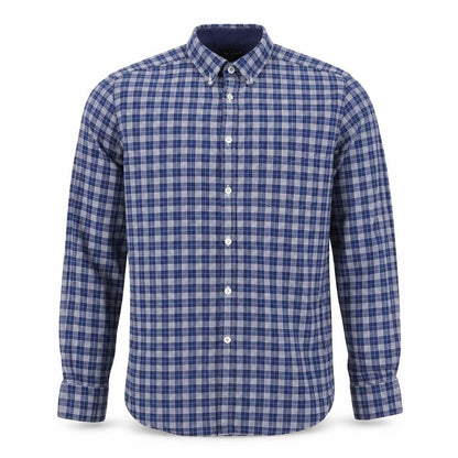 T.M. Lewin Men's Blue Plaid Egyptian Cotton Button-Down Shirt M