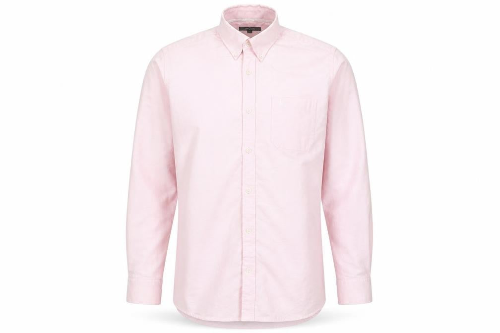 Jeff Banks London Men’s Pink L Cotton Button-Down Long Sleeve Shirt