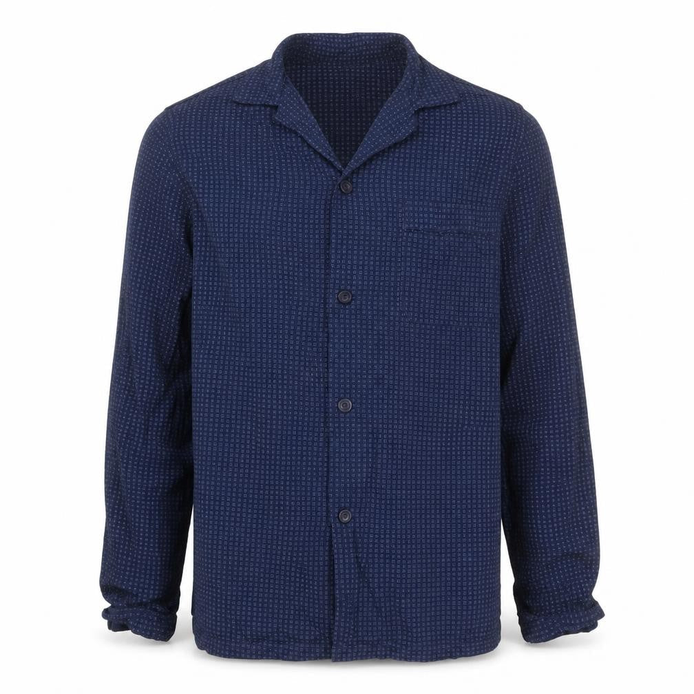 Maine New England Men's Blue S Geometric Long Sleeve Button-Up Shirt