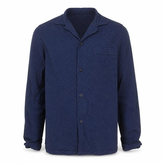 Maine New England Men's Blue S Geometric Long Sleeve Button-Up Shirt