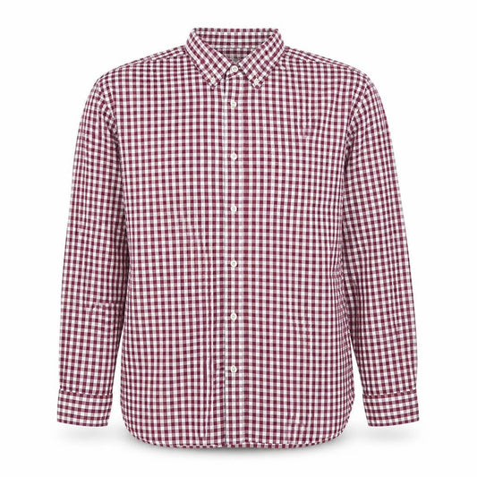 Howick Men's Red Check Cotton Button-Down Long Sleeve Shirt Size L