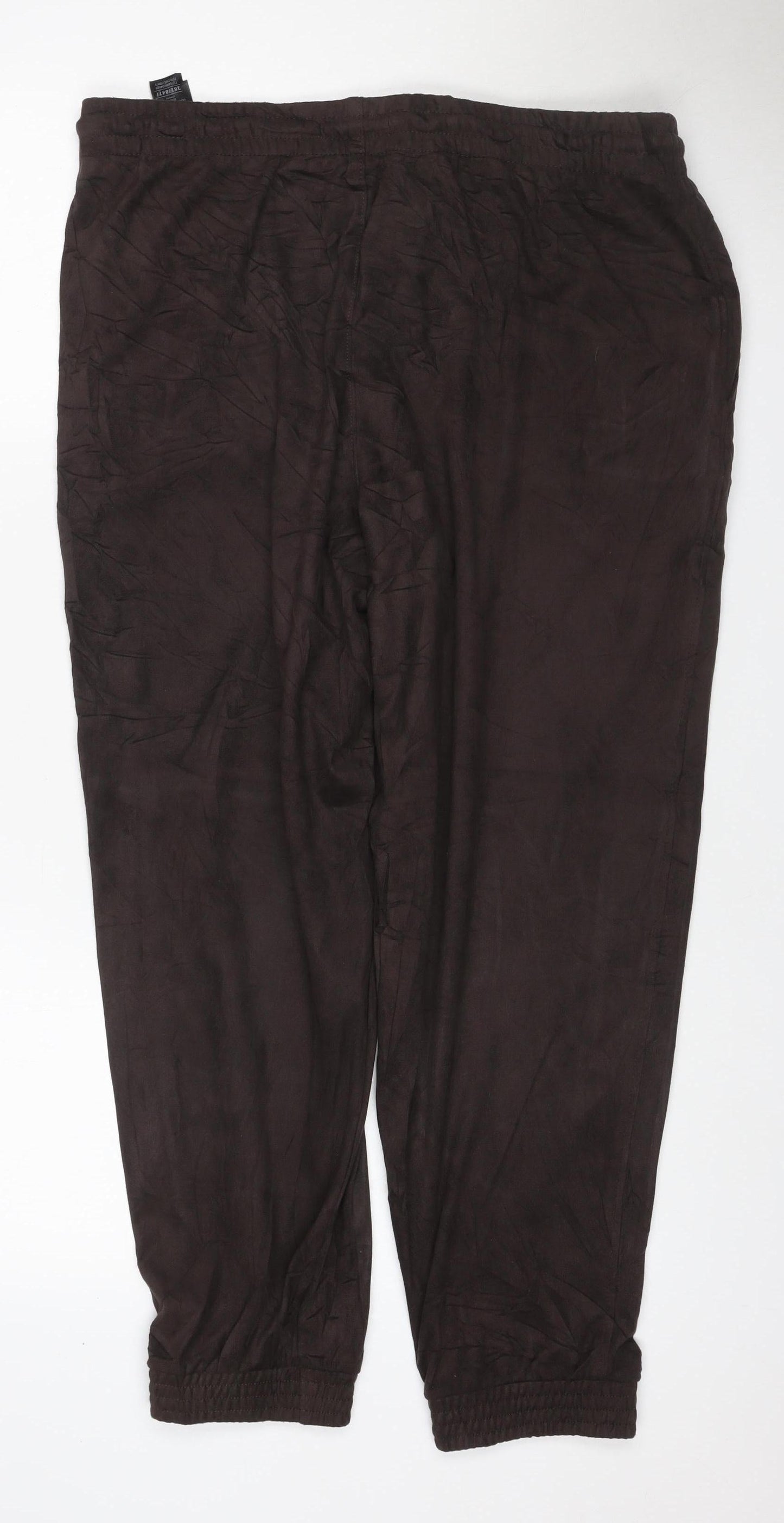 Marks & Spencer Women Brown Size 16 Short Stretch Jogger Trousers