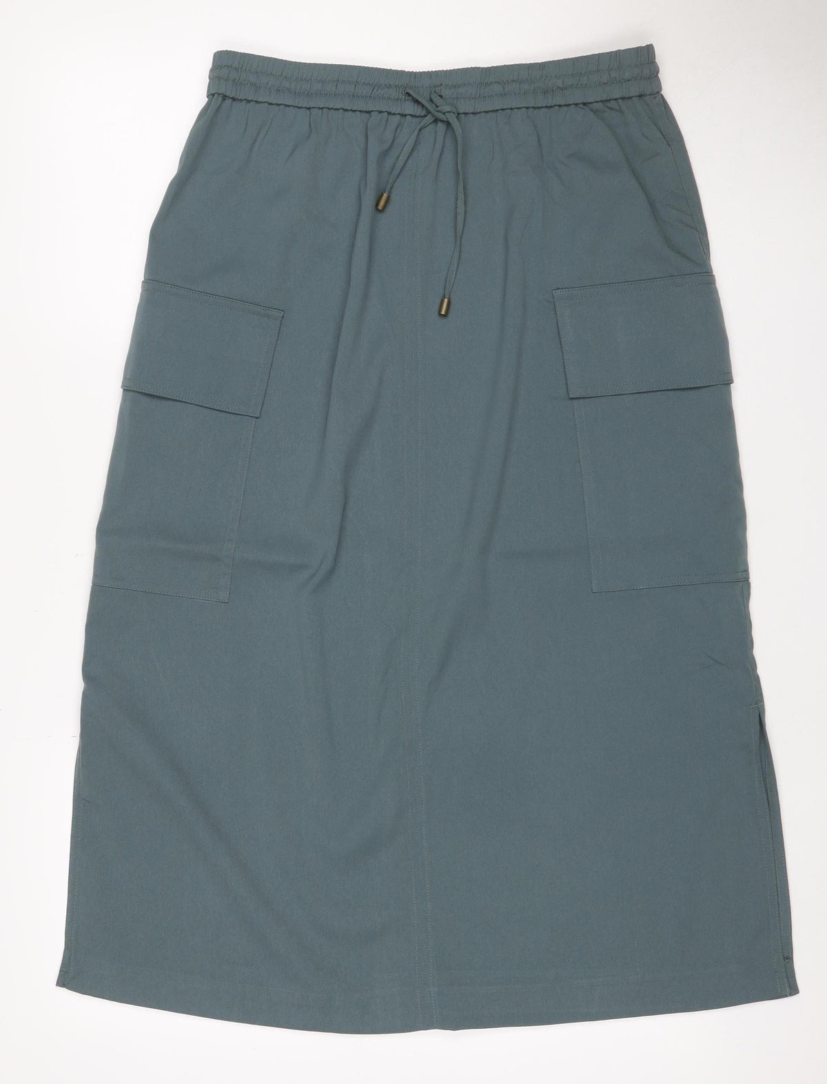 Marks & Spencer Women Green UK 14 Cargo Long Drawstring Skirt