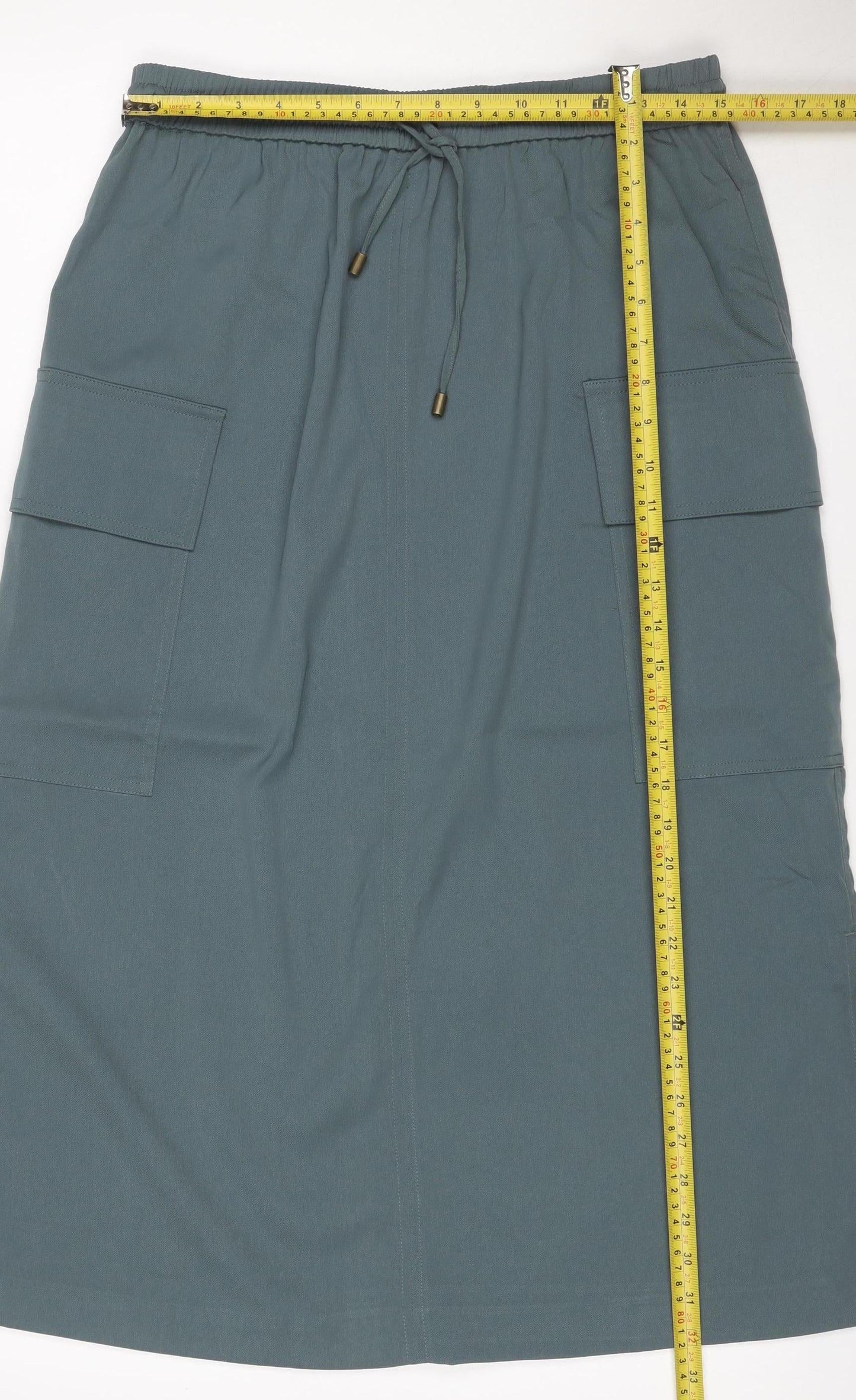 Marks & Spencer Women Green UK 14 Cargo Long Drawstring Skirt