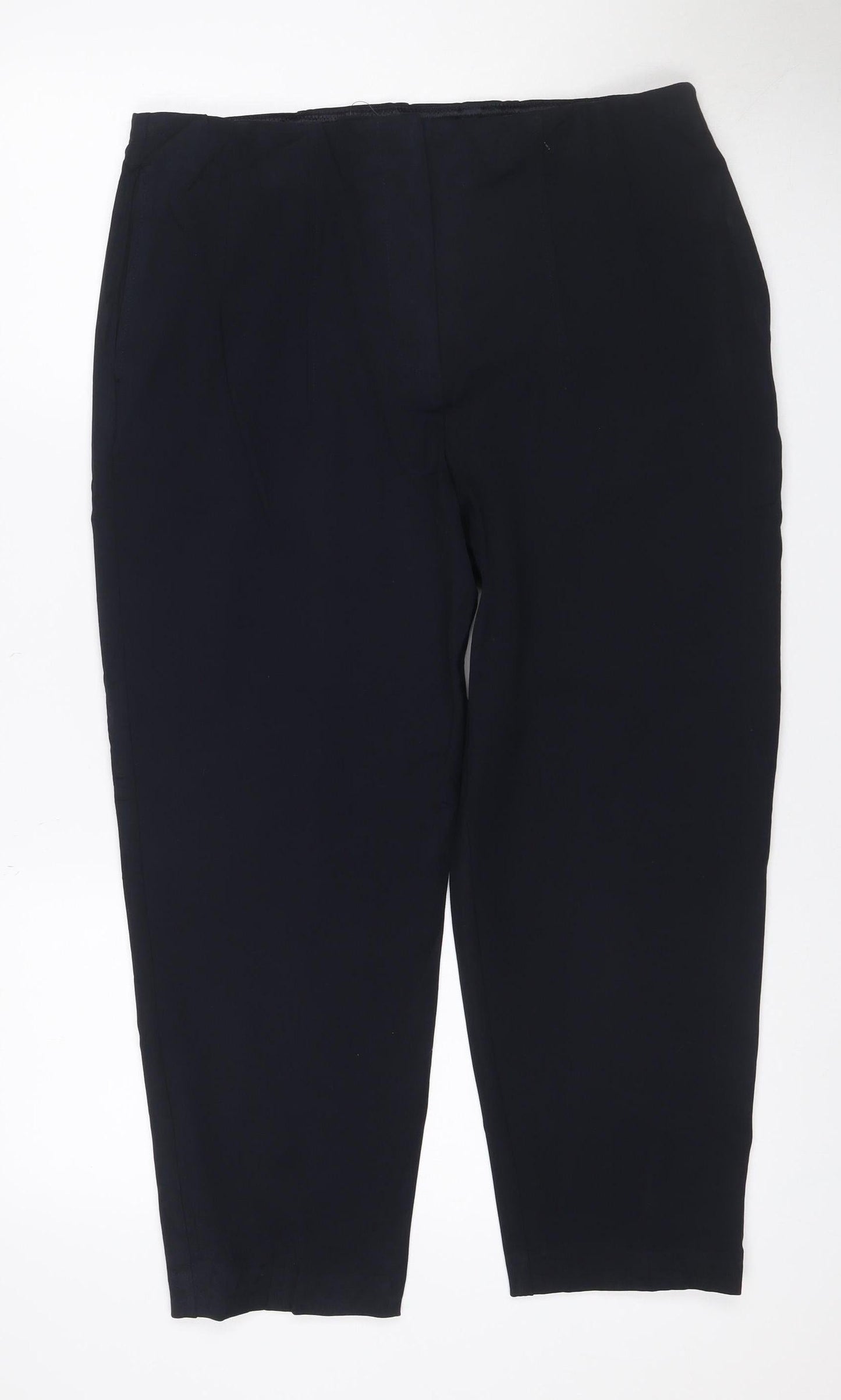 Marks & Spencer Women’s Blue Size 14 Wide Leg Stretch Smart Trousers