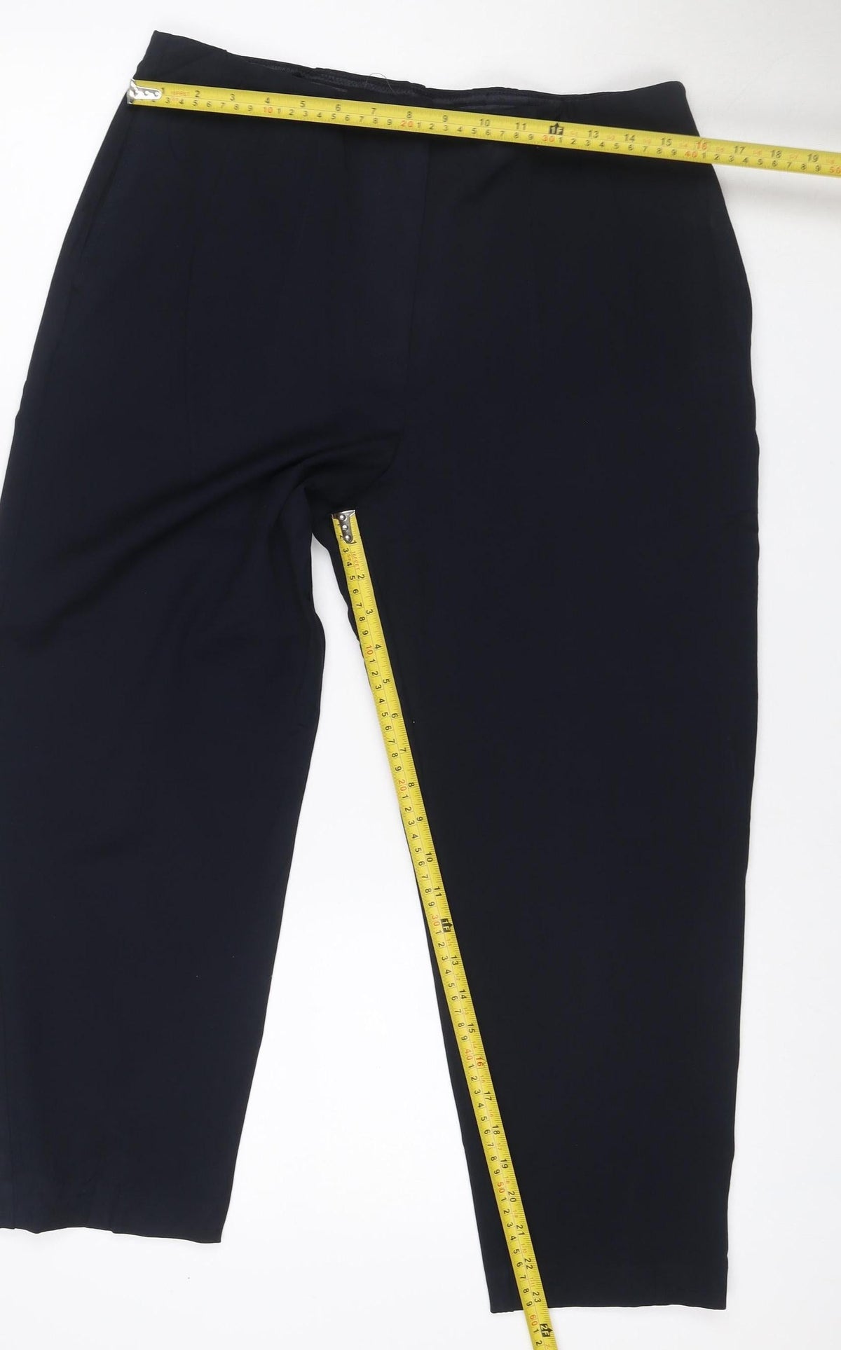 Marks & Spencer Women’s Blue Size 14 Wide Leg Stretch Smart Trousers