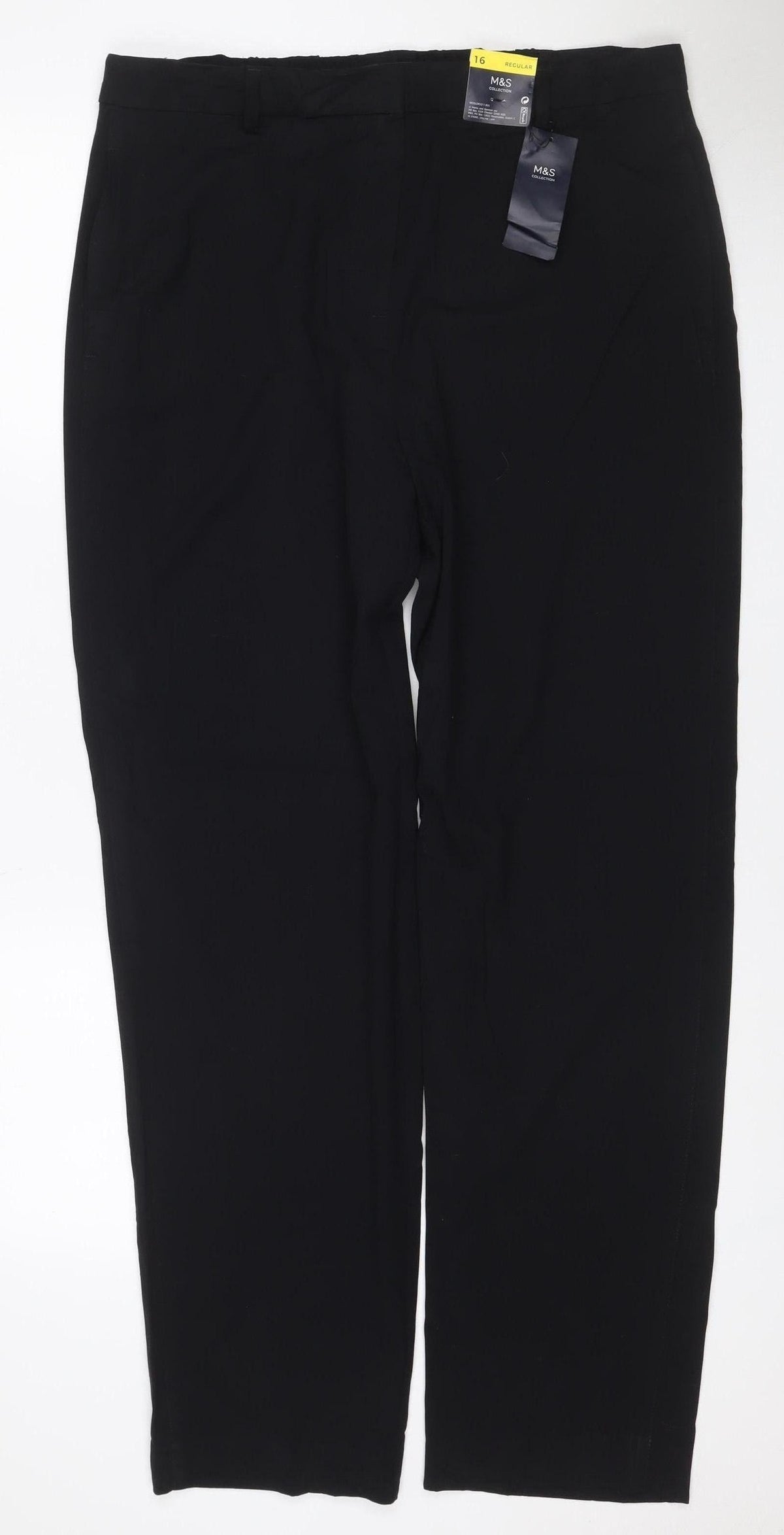 Marks & Spencer Women’s Black UK 16 Regular Straight Leg Trousers NWT