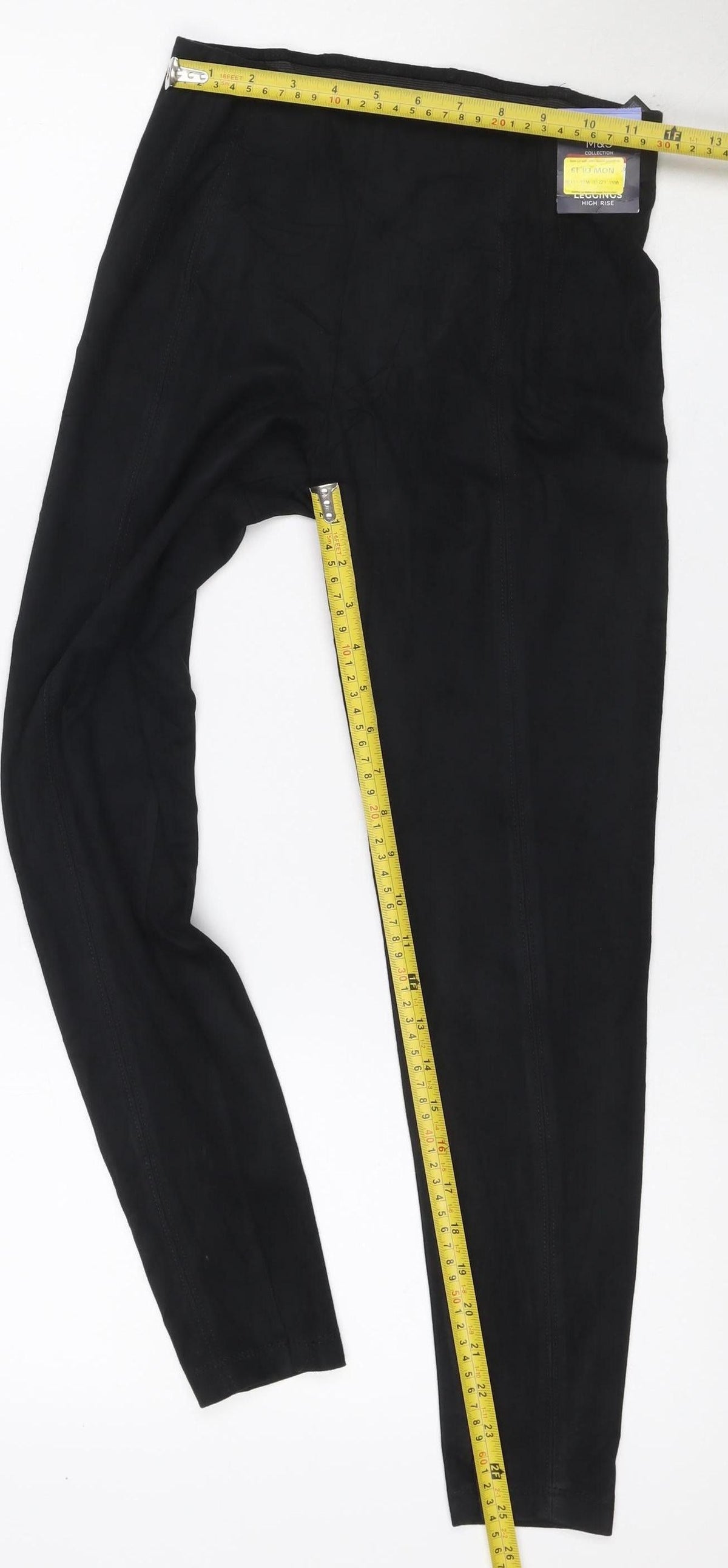 Marks & Spencer Women Black UK 8 Short High Rise Stretch Leggings
