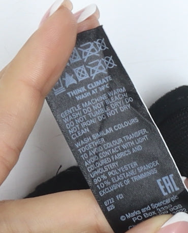 Marks & Spencer Women Black UK 8 Short High Rise Stretch Leggings