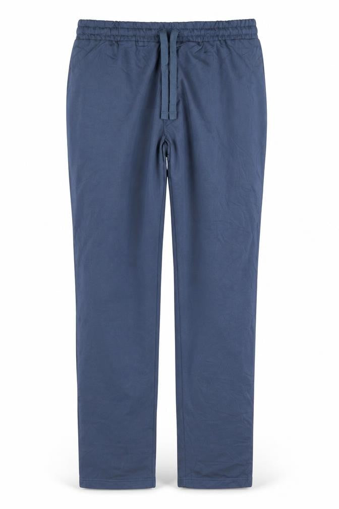 Marks & Spencer Men Blue L Long Regular Fit Cotton Jogger Trousers