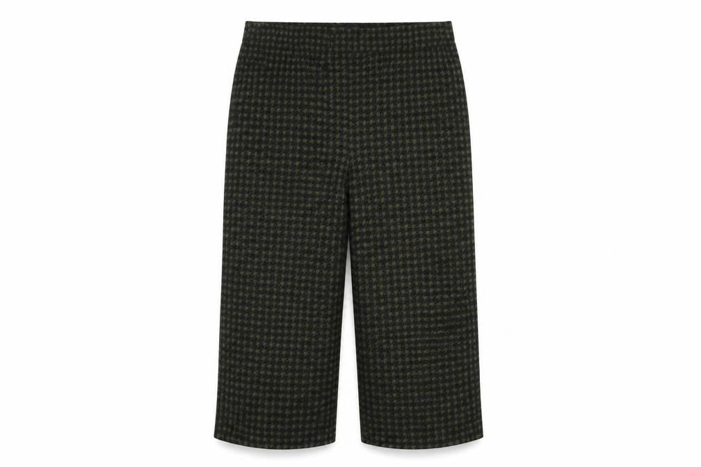 Marks & Spencer Women Green Check Wide Leg Trousers UK 20 Regular