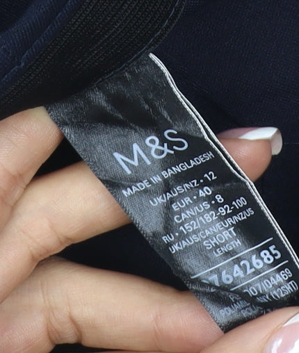 Marks & Spencer Women's Blue UK 12 Wide Leg Tailored Trousers