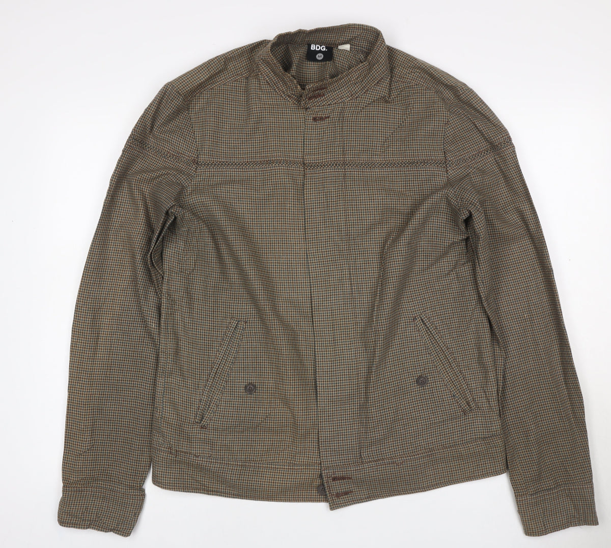 BDG Men’s Brown Check Cotton Button Front Jacket Size M