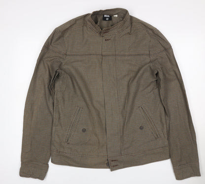 Additional front view of BDG Men’s Brown Check Cotton Button Front Jacket, size M