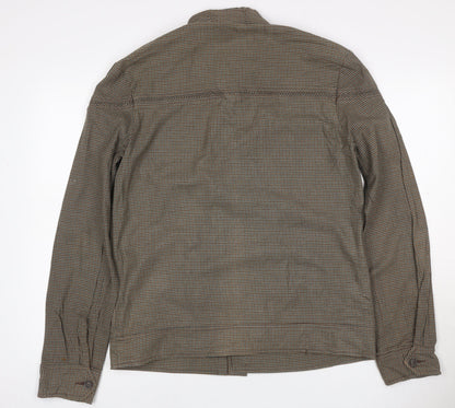 Back view of BDG Men’s Brown Check Cotton Button Front Jacket, size M