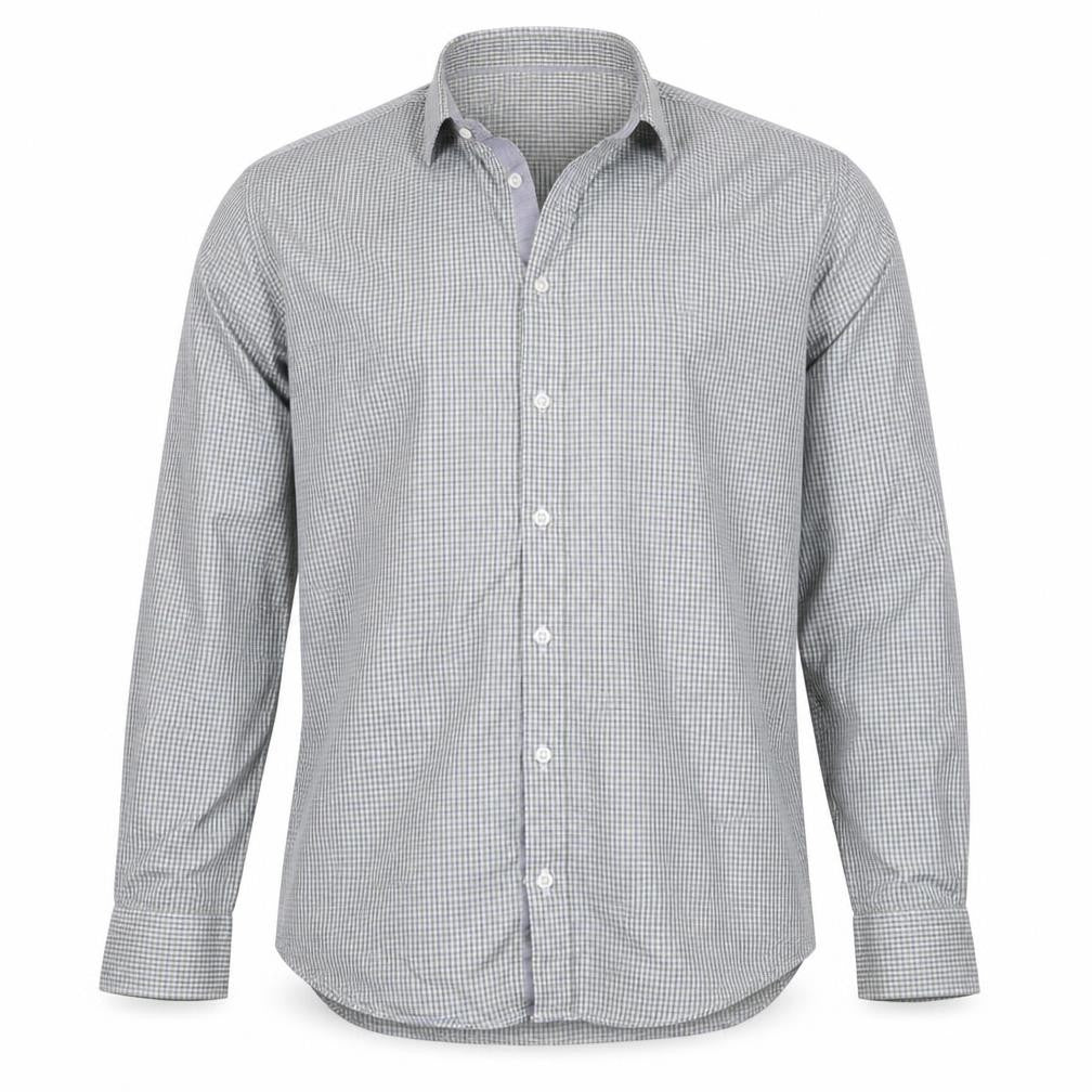 Marks & Spencer Men Multicolour Check 16.5 Slim Twill Shirt