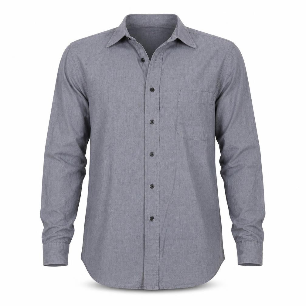 Van Heusen Men Grey 15.5 Regular Fit Cotton Long Sleeve Button-Up Shirt