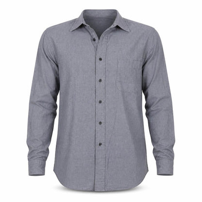 Van Heusen Men Grey 15.5 Regular Fit Cotton Long Sleeve Button-Up Shirt